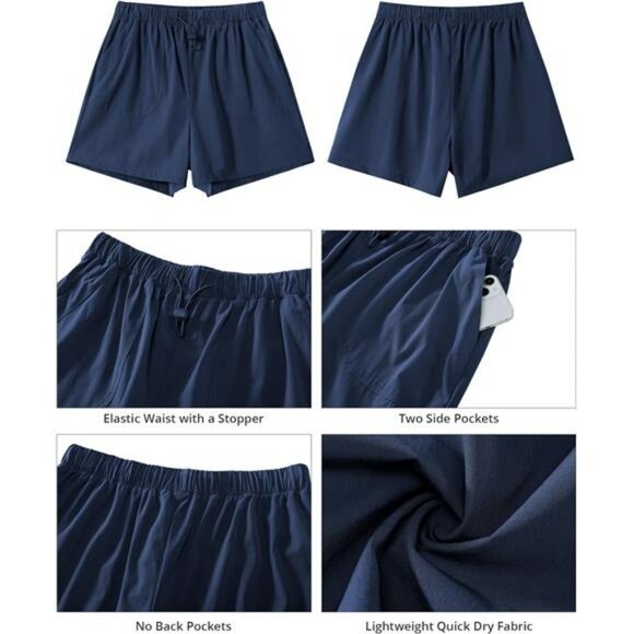 Womens High Waisted Athletic Shorts Quick Dry Running Hiking Gym With Pockets - Picture 6 of 7